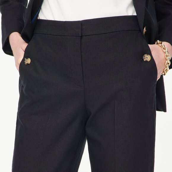 J.Crew Factory Linen-cotton Blend Elastic-back Sailor Pant - Picture 5 of 6